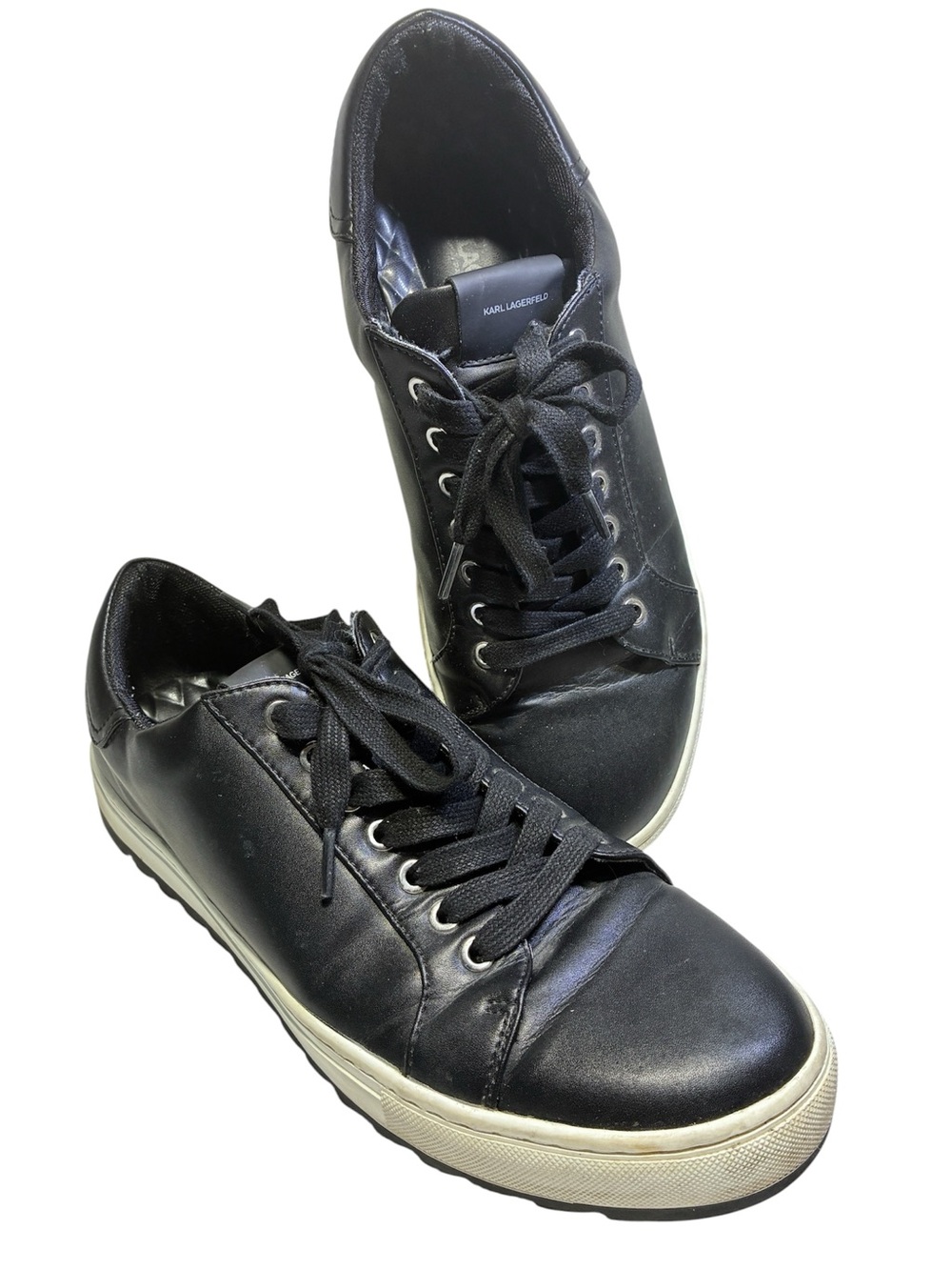 Karl Lagerfeld black leather Sneakers Men’s Size 11